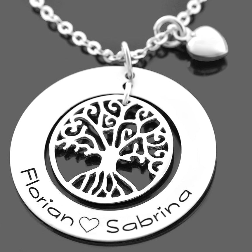 NAMENSKETTE MIT GRAVUR NAMENSSCHMUCK FAMILIENKETTE 925 SILBER DAMEN HA – Galwani