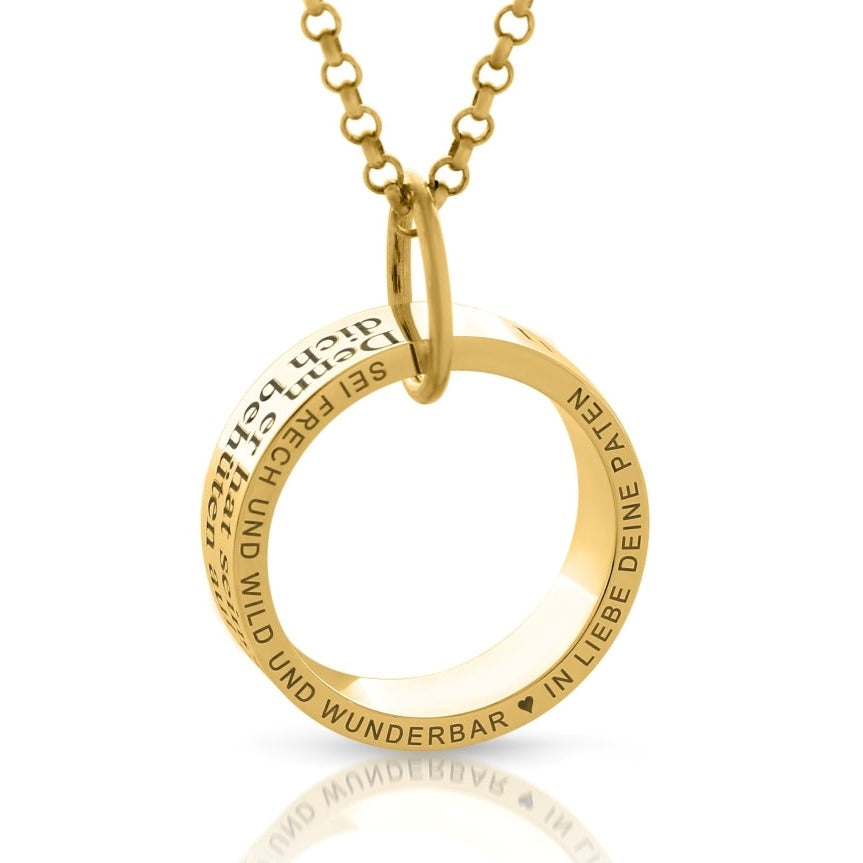 KETTE RING GRAVUR SPRUCH NAMEN TAUFSCHMUCK VERGOLDET Galwani