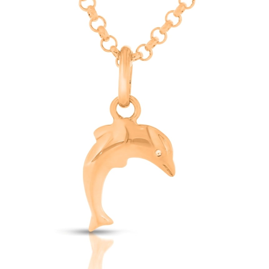 Halskette Delphin Anhänger rosé vergoldet Mädchen Damen Set Delfin