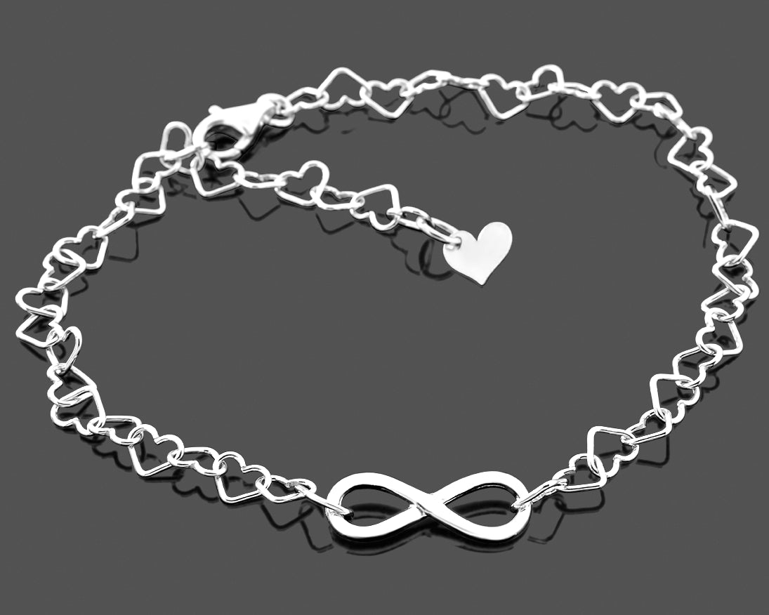 Unendlichkeits-Armband 925 Sterling Silber Mit Herz – Verstellbar & Perfekt Als Geschenk